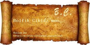 Bolfik Ciklámen névjegykártya